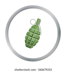 Grenade icon cartoon. Single weapon icon from the big ammunition, arms set.