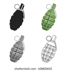 Grenade icon cartoon. Single weapon icon from the big ammunition, arms set.