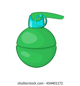 Grenade icon in cartoon style isolated on white background. Weapons symbol