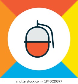 Farbiges Symbol für die Granadensymbole. Qualitativ hochwertiges, isoliertes Dynamikelement im trendigen Stil.