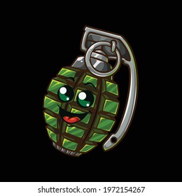 Grenade icon cute character cartoon digital art vector
