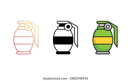 grenade icon design with white background stock illustration