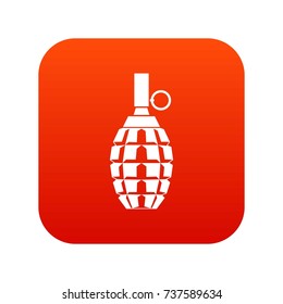 Grenade icon digital red for any design isolated on white vector illustration