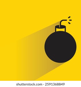 grenade icon with drop shadow on yellow background
