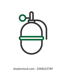 Grenade icon duocolor grey green colour military vector army element and symbol perfect.