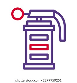 icono de granada estilo duocolor color púrpura rojo ilustración militar vector elemento ejército y símbolo perfecto. Signo de icono de la colección moderna para la web.