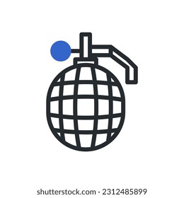 Grenade icon duotone blue grey colour military vector army element and symbol perfect.