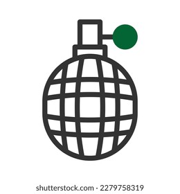 grenade icon duotone style grey green colour military illustration vector army element and symbol perfect. Icon sign from modern collection for web.