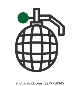 grenade icon duotone style grey green colour military illustration vector army element and symbol perfect. Icon sign from modern collection for web.