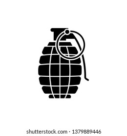 Grenade Icon. Explosive Weapon Illustration As A Simple Vector Sign & Trendy Symbol for Design and Military Websites, Presentation or Application.
