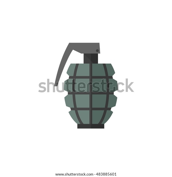 フラットカラースタイルの手榴弾のアイコン 軍の爆発的な攻撃攻撃 のベクター画像素材 ロイヤリティフリー