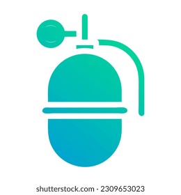 icono de granada gradiente color azul verde elemento militar vector ejército y símbolo perfecto.