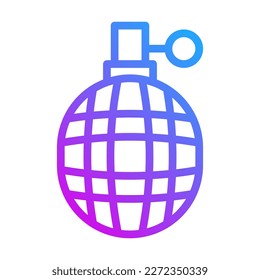 grenade icon gradient purple style military illustration vector army element and symbol perfect. Icon sign from modern collection for web.