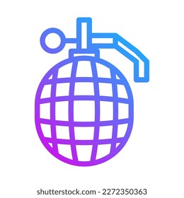 grenade icon gradient purple style military illustration vector army element and symbol perfect. Icon sign from modern collection for web.