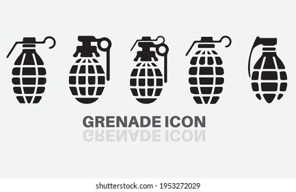 icono de granada , bomba de mano , bomba