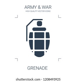 grenade icon. high quality filled grenade icon on white background. from war collection flat trendy vector grenade symbol. use for web and mobile