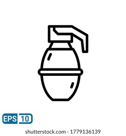 grenade icon isolated on white background. vector illustration in line style. EPS 10