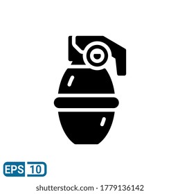 grenade icon isolated on white background. vector illustration in glyph style. EPS 10