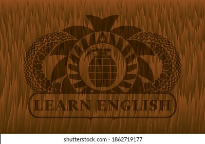 icono de granada y Leer texto en inglés Emblema de piel de Hairy Brown. Un fondo de lujo para mascotas. Ilustración intensa. 