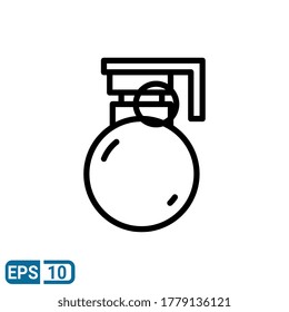 grenade icon in line style isolated on white background. EPS 10