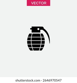 ícone de granada ou logotipo sinal isolado, ilustração de estilo na moda plana simples para web e app.eps