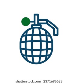 Grenade icon navy green icon navy green colour military vector army element and symbol perfect.