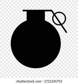 Grenade icon on transparent grid