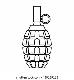 Grenade icon in outline style on a white background