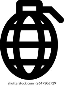 Icono de granada delineado diseño de estilo
