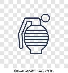 Grenade icon. Trendy linear Grenade logo concept on transparent background from army and war collection
