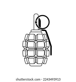 Grenade icon vector. Explosion illustration sign. Weapon symbol. Army logo.