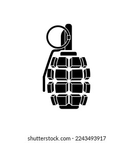 Vector de icono de granada. Signo de ilustración de explosión. Símbolo de arma. Logo del ejército.