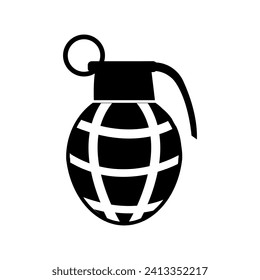 Vector de icono de granada. Signo de ilustración de explosión. Símbolo de arma. Logo del ejército.