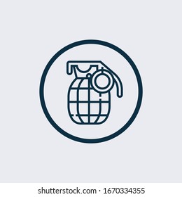 grenade icon vector from military collection. Thin line grenade outline icon vector illustration. Linear symbol for use on web and mobile apps