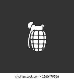 grenade icon vector. grenade sign on black background. grenade icon for web and app