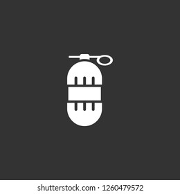 grenade icon vector. grenade sign on black background. grenade icon for web and app