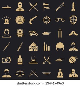 Grenade icons set. Simple style of 36 grenade vector icons for web for any design