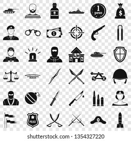 Grenade icons set. Simple style of 36 grenade vector icons for web for any design