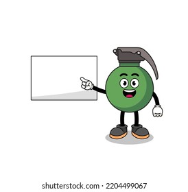 ilustración de granada haciendo una presentación, diseño de caracteres