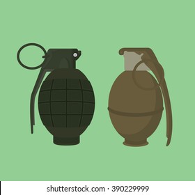 grenade isolated illustration vector with green background