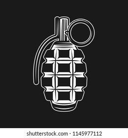 Grenade isolated on black background vector illustration