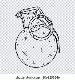 Grenade isolated on a transparent background