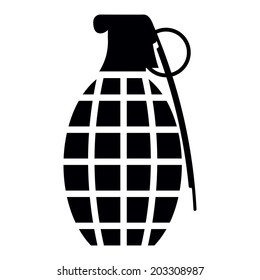 Grenade isolated on white background, vector illustration