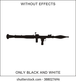 Grenade launcher. Black silhouette.