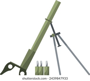 Grenade launcher color icon. Explosive missile weapon