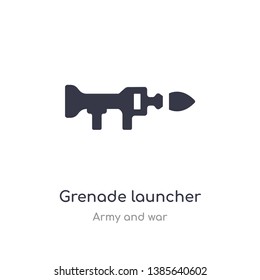 grenade launcher icon. isolated grenade launcher icon vector illustration from army and war collection. editable sing symbol can be use for web site and mobile app