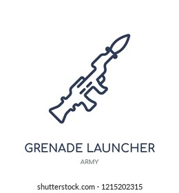 Grenade Launcher icon. Grenade Launcher linear symbol design from Army collection.