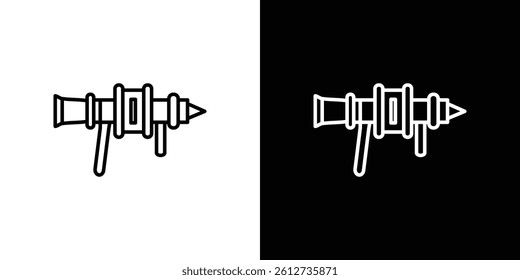 Grenade Launcher icon set. Black illustration isolated for graphic and web design