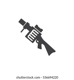 Grenade launcher icon vector, filled flat sign, solid pictogram isolated on white. Symbol, logo illustration