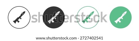 Grenade Launcher icons concept set. Glyph Vector Illustrations
